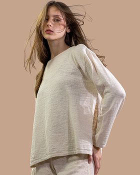 Maglia Girocollo in Cotone e Lino