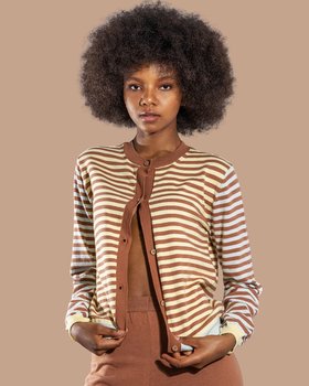 Giacchina Rigata Soleil in Cotone Bio Donna