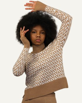 Maglia Spina di Pesce Donna in Pura Lana Merino Ultrafine