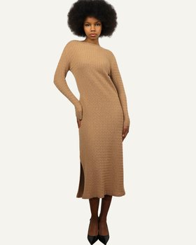 Abito Trecce Donna in Pura Lana Merino Ultrafine