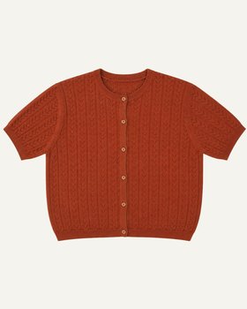 Cardigan Over Ajour in Cotone Bio Donna