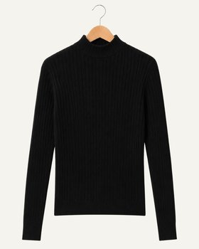Maglia Lupetto a Costine in Lana e Seta