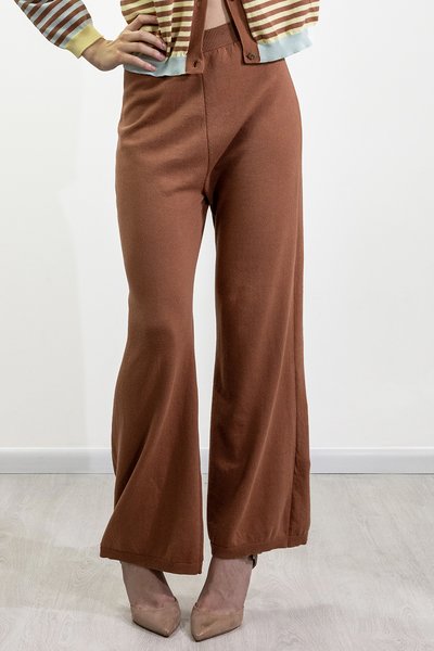 Pantalone lungo basic in cotone bio donna