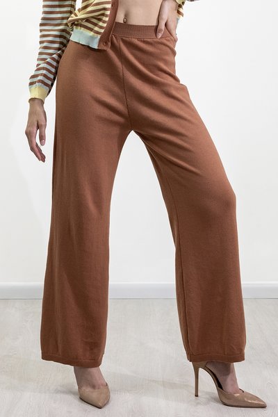 Pantalone lungo basic in cotone bio donna