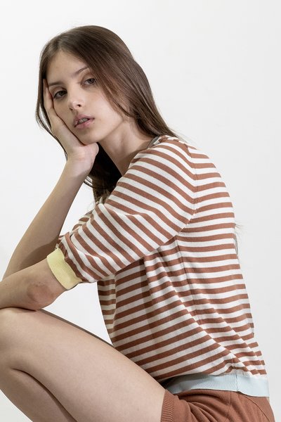 Top in maglia soleil in cotone bio donna