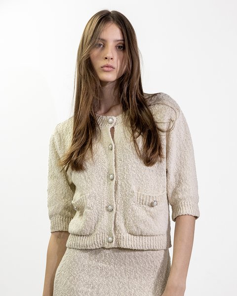 Giacchina taschine gioiello in cotone e lino