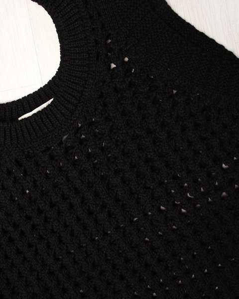 Canotta rete in cotone e lino