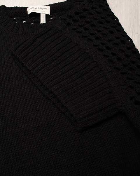 Maglia rete manica corta in cotone e lino