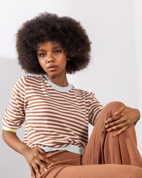 Top in maglia soleil in cotone bio donna