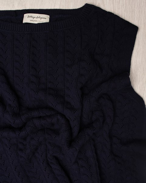 Canotta ajour in cotone bio donna