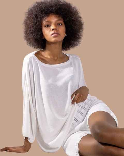 Maglia over etherea in viscosa sostenibile