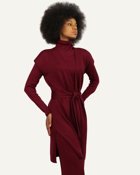 Gilet donna lungo in pura lana merino - adele