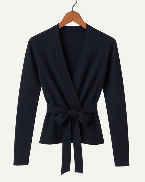 Cardigan donna incrociato in pura lana merinos - clara