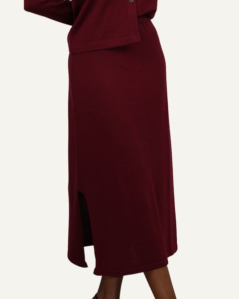 Gonna basica donna in pura lana merino - nora