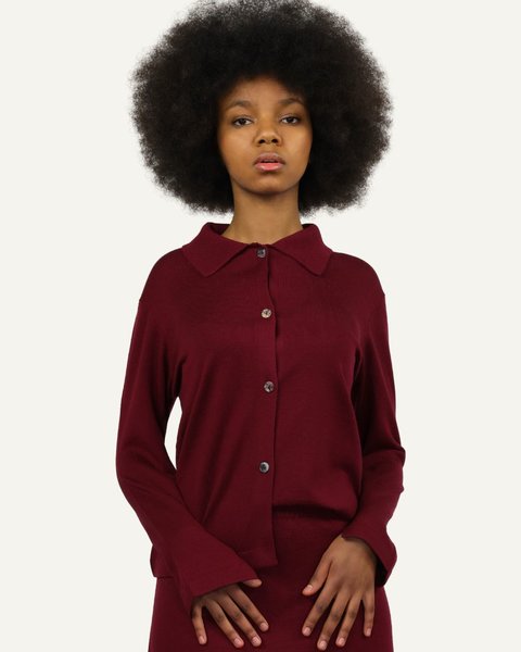 Cardigan colletto donna in pura lana merino