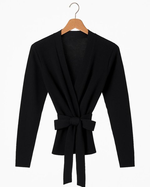 Cardigan donna incrociato in pura lana merinos - clara