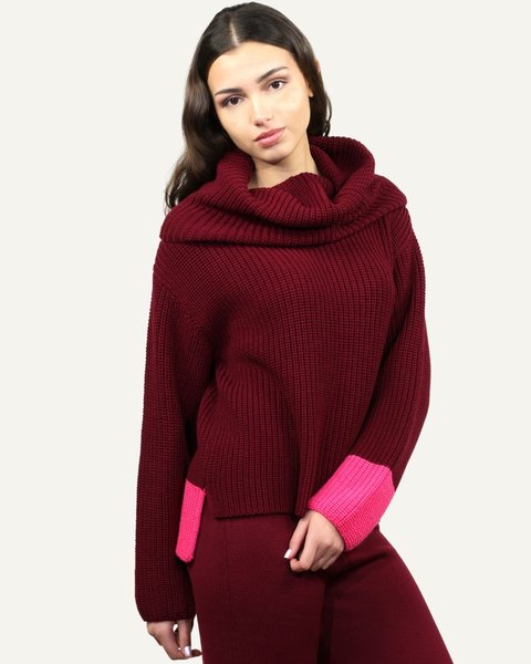 Dolcevita maglia inglese donna in pura lana merino