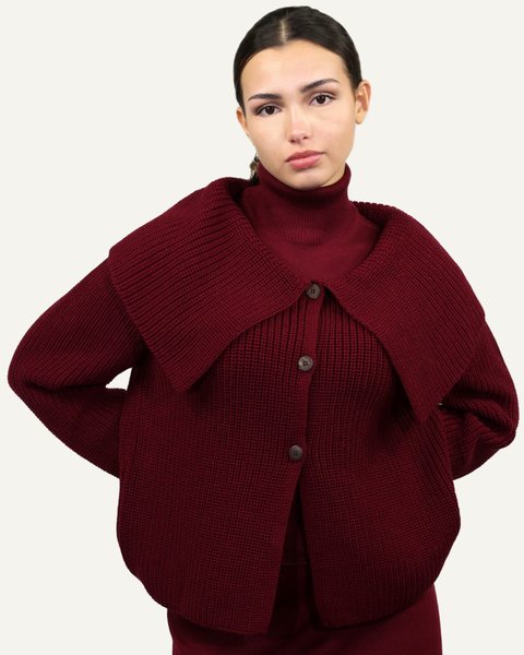 Giacca coste donna in pura lana merino