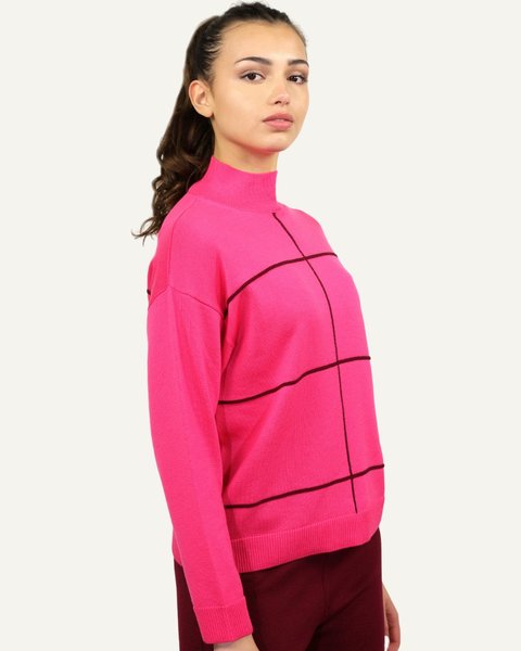 Dolcevita quadri donna in pura lana merino