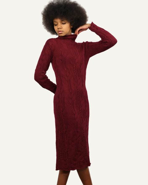 Abito lavorato donna in pura lana merino