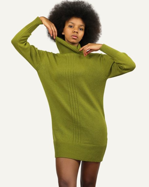 Abito coste centrali donna in pura lana merino ultrafine