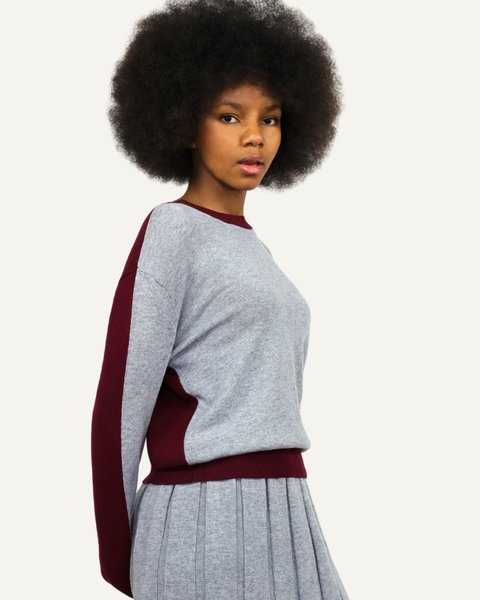 Maglia front back donna in pura lana merino ultrafine