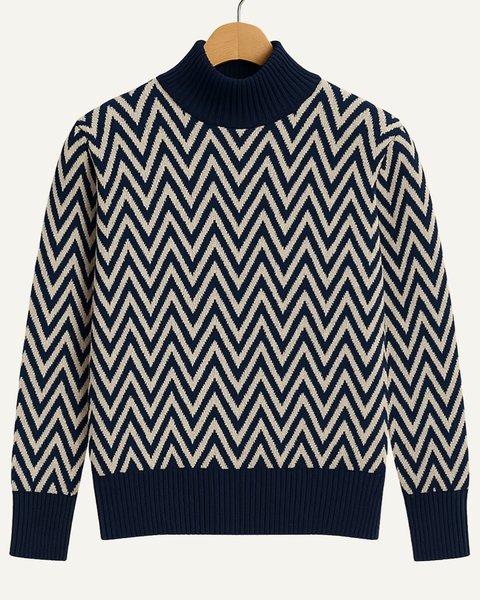 Maglia spina di pesce donna in pura lana merino ultrafine