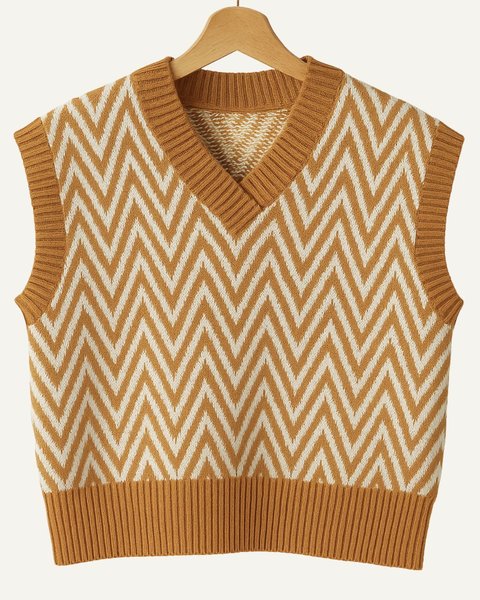 Gilet spina di pesce donna in pura lana merino ultrafine