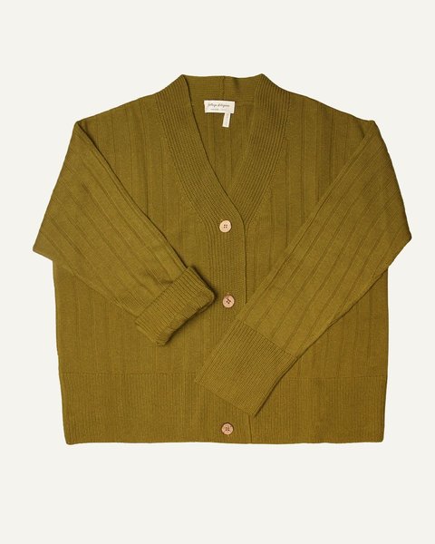 Cardigan costa over donna in pura lana merino ultrafine