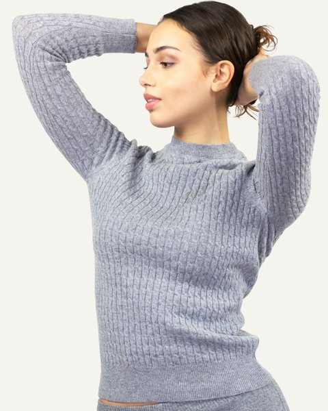Maglia donna in cashmere trecce