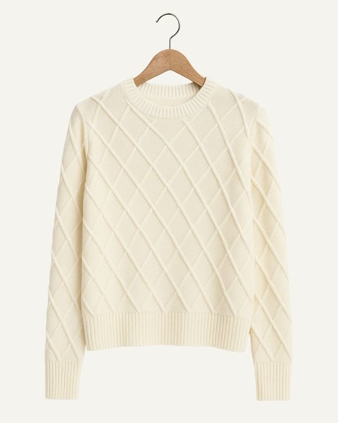 Maglia punto alveare donna in pura lana merino ultrafine