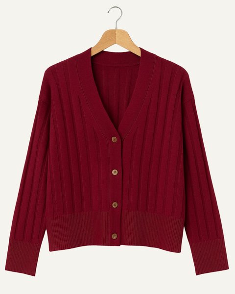 Cardigan costa over donna in pura lana merino ultrafine