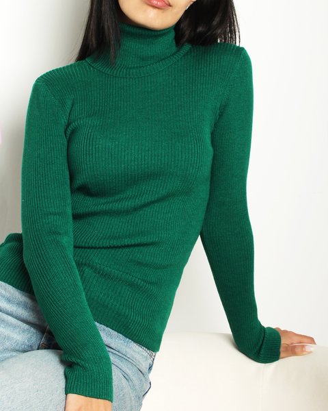 Maglia dolcevita in lana e seta