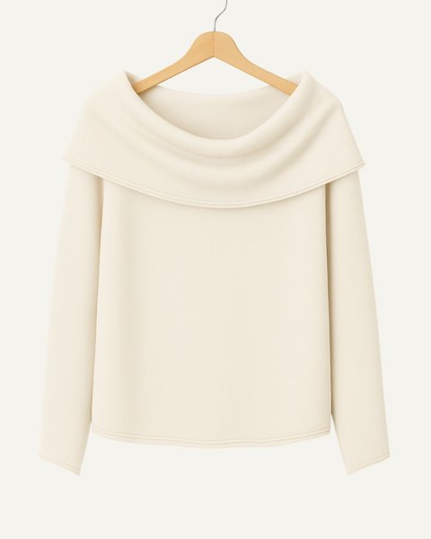 Maglia collo risvoltato donna in pura lana merino ultrafine