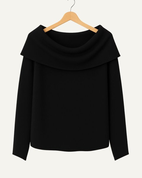 Maglia collo risvoltato donna in pura lana merino ultrafine