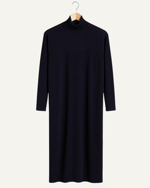 Abito dolcevita pura lana donna