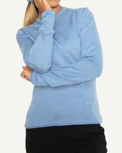 Girocollo basico pura lana donna