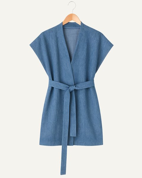 Gilet donna lungo in pura lana merino - adele