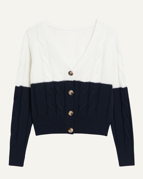 Cardigan over trecce donna in puro cotone pima