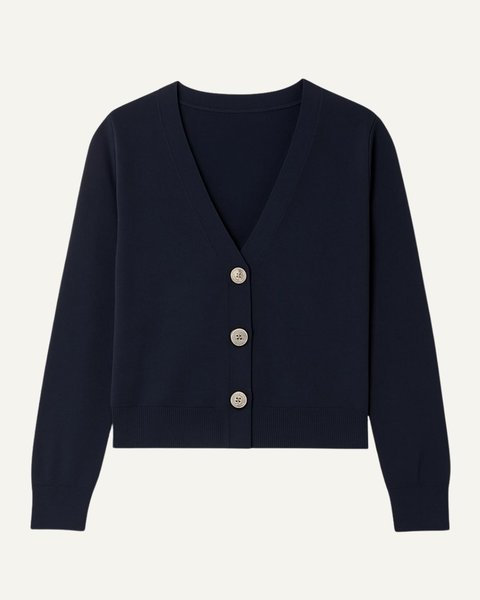 Cardigan basico donna in puro cotone pima