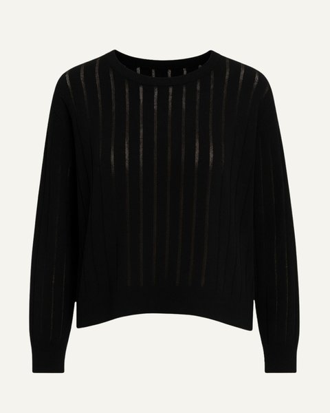 Maglia traforata donna in puro cotone e puro lino