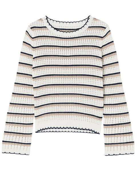 Maglia traforata donna in puro cotone pima