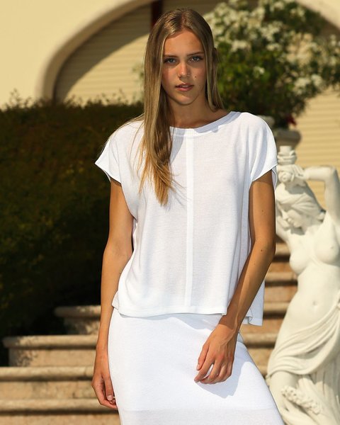 Maglia manica corta donna in pura viscosa ecosostenibile