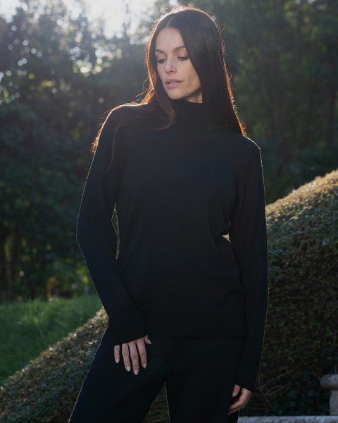 Maglia dolcevita donna in pura lana merinos extrafine