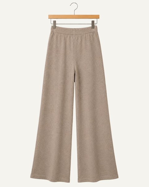 Pantaloni palazzo donna in lana merinos e cashmere