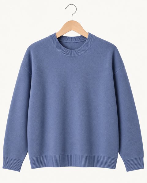 Maglia girocollo over donna in pura lana merinos extrafine