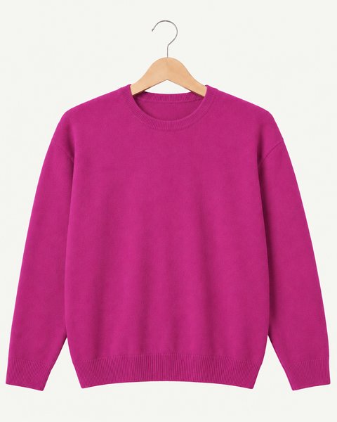 Maglia girocollo donna in pura lana merinos ultrafine