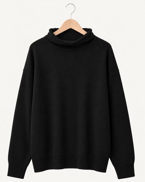 Maglia collo a camino donna in pura lana merinos ultrafine