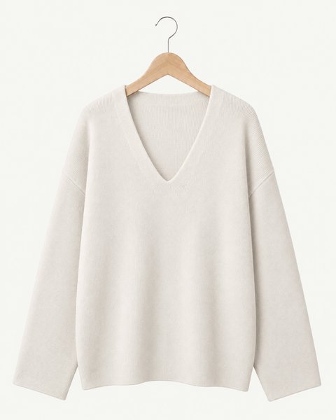 Maglia scollo a v donna in pura lana merinos ultrafine