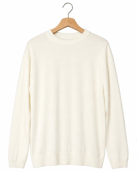 Maglia girocollo over donna in pura lana merinos extrafine